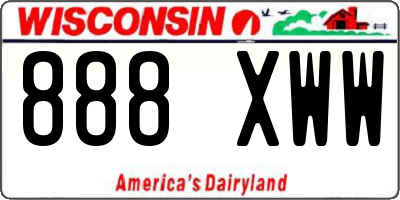 WI license plate 888XWW