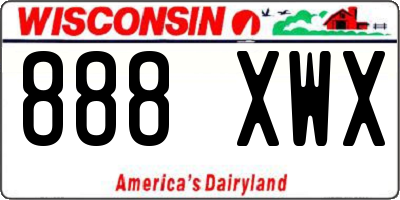 WI license plate 888XWX