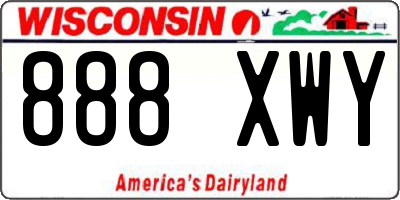 WI license plate 888XWY