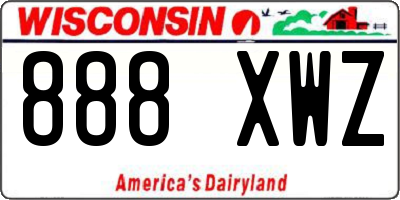 WI license plate 888XWZ