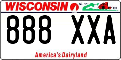 WI license plate 888XXA