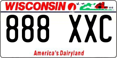 WI license plate 888XXC