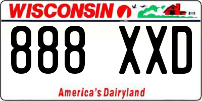 WI license plate 888XXD
