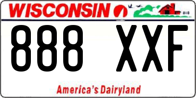 WI license plate 888XXF