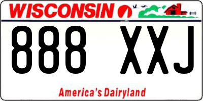 WI license plate 888XXJ