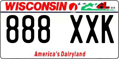 WI license plate 888XXK