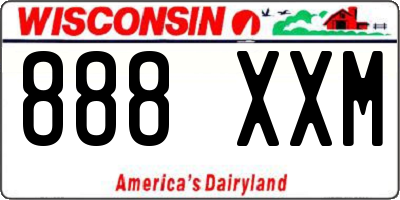 WI license plate 888XXM