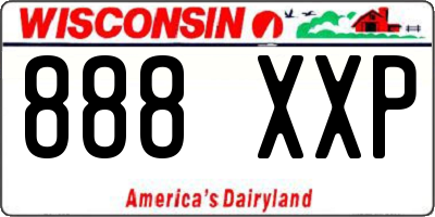 WI license plate 888XXP