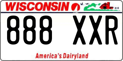 WI license plate 888XXR