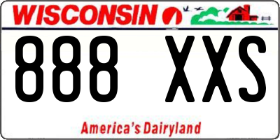 WI license plate 888XXS