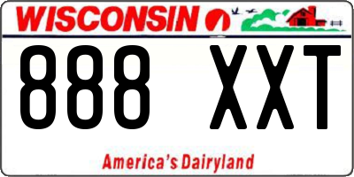 WI license plate 888XXT