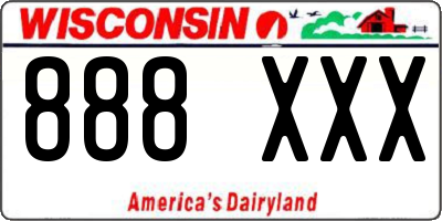 WI license plate 888XXX