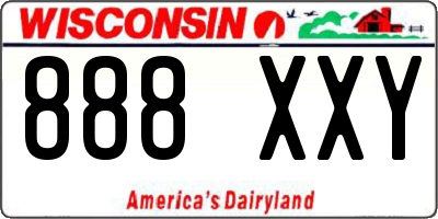 WI license plate 888XXY