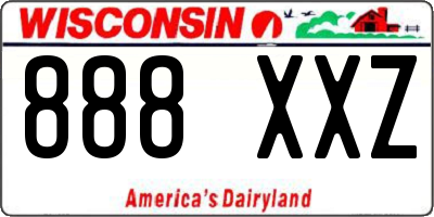 WI license plate 888XXZ