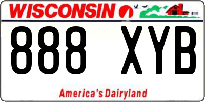 WI license plate 888XYB