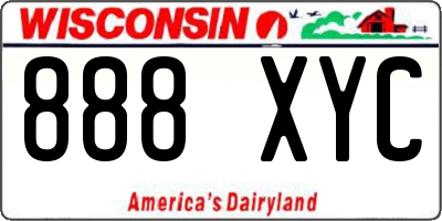 WI license plate 888XYC