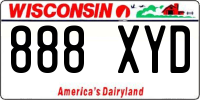 WI license plate 888XYD