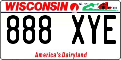 WI license plate 888XYE