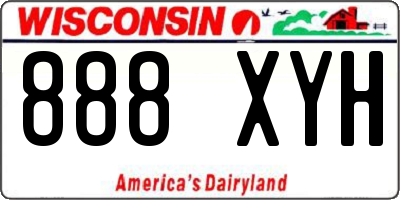 WI license plate 888XYH