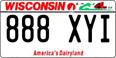 WI license plate 888XYI