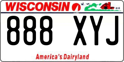 WI license plate 888XYJ