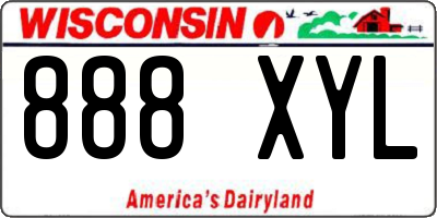 WI license plate 888XYL