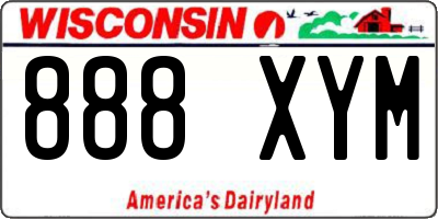 WI license plate 888XYM
