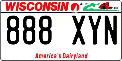WI license plate 888XYN