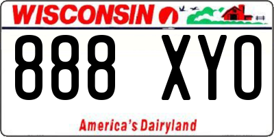 WI license plate 888XYO