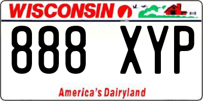 WI license plate 888XYP