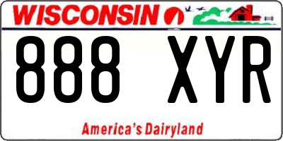 WI license plate 888XYR
