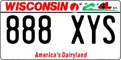 WI license plate 888XYS