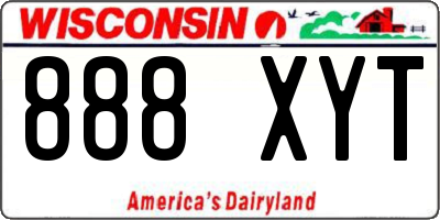 WI license plate 888XYT