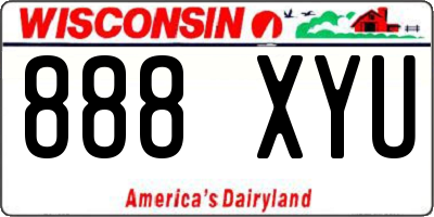 WI license plate 888XYU