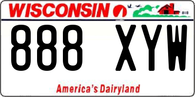 WI license plate 888XYW