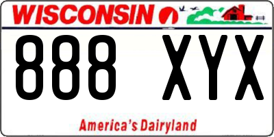 WI license plate 888XYX