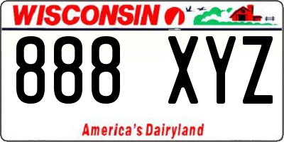 WI license plate 888XYZ