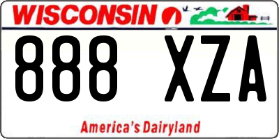 WI license plate 888XZA