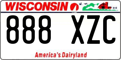 WI license plate 888XZC