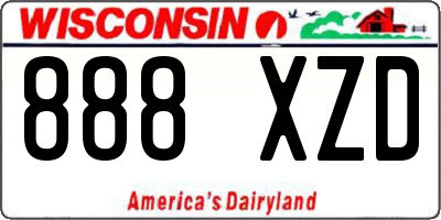 WI license plate 888XZD