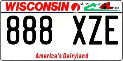 WI license plate 888XZE