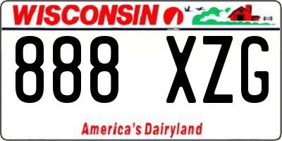 WI license plate 888XZG
