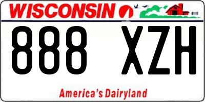WI license plate 888XZH