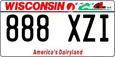 WI license plate 888XZI