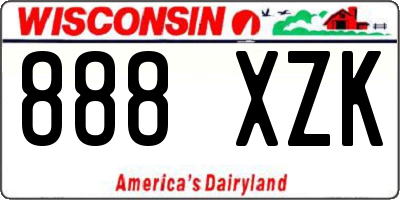 WI license plate 888XZK