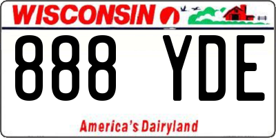 WI license plate 888YDE