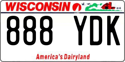 WI license plate 888YDK