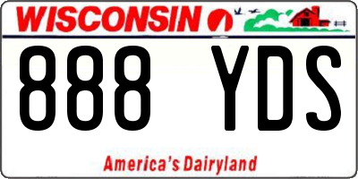 WI license plate 888YDS