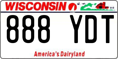 WI license plate 888YDT
