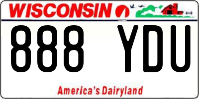 WI license plate 888YDU